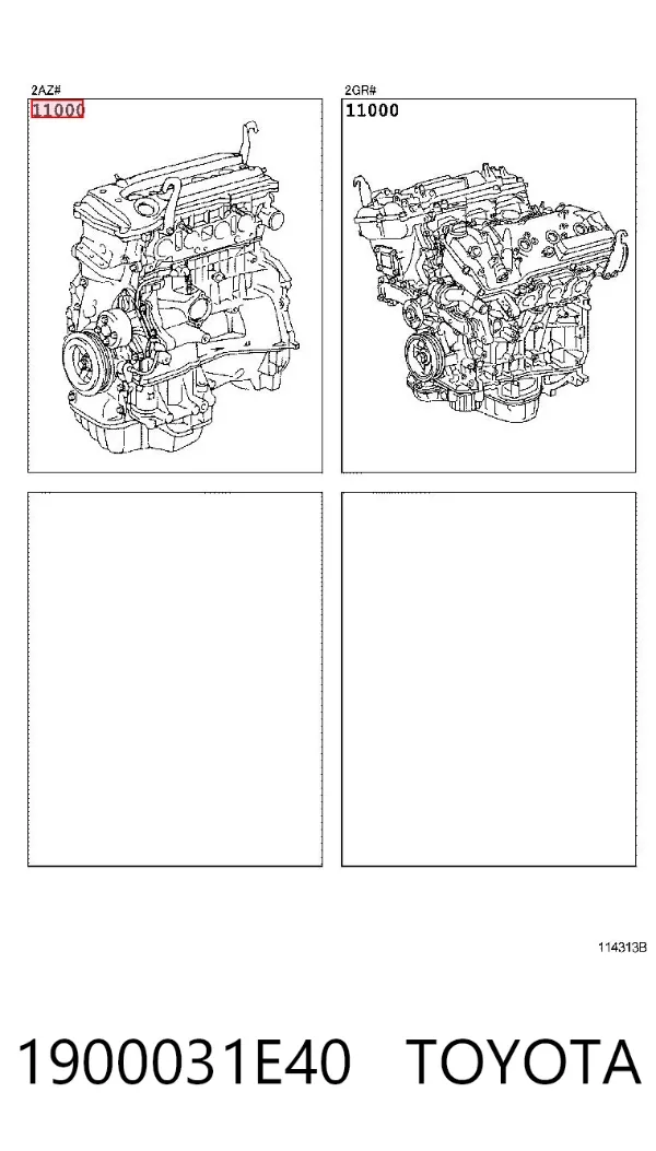 Silnik w komplecie 1900031E40 Toyota