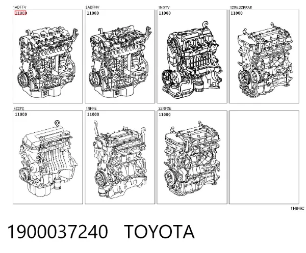 Silnik w komplecie 1900037240 Toyota