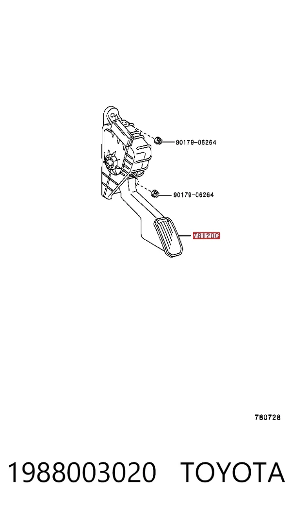 Pedał przyspieszenia (gazu) Toyota Land Cruiser PRADO ASIA