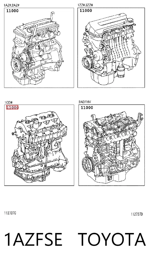 Silnik w komplecie 1AZFSE Toyota