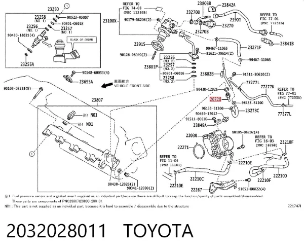 Zawór zwrotny filtra paliwa 2032028011 Toyota