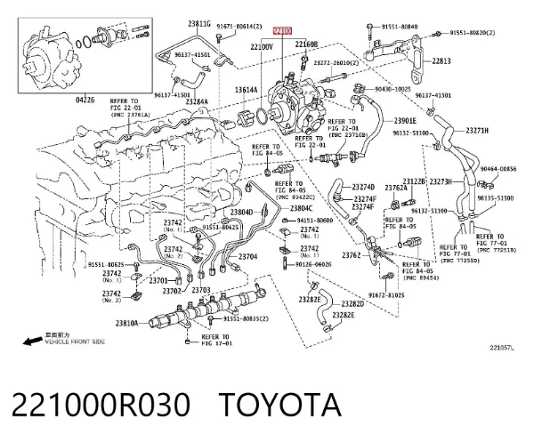 Pompa wtryskowa wysokiego ciśnienia 221000R030 Toyota