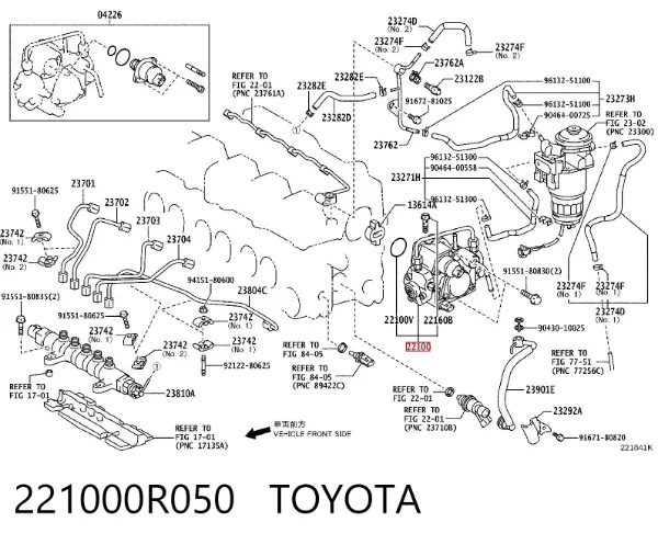 Pompa wtryskowa wysokiego ciśnienia 221000R050 Toyota