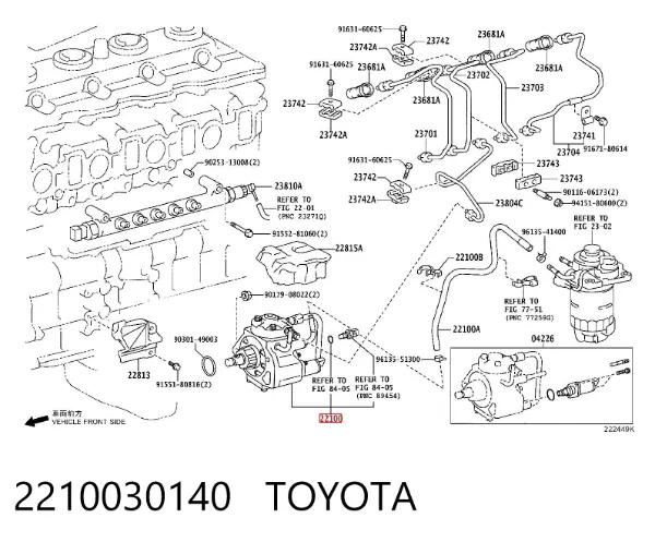 Pompa wtryskowa wysokiego ciśnienia 2210030140 Toyota