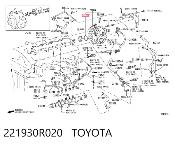 Uszczelka pompy wtryskowej 221930R020 Toyota