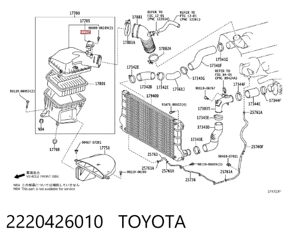 Czujnik przepływu powietrza, przepływomierz powietrza M.A.F. 2220426010 Toyota