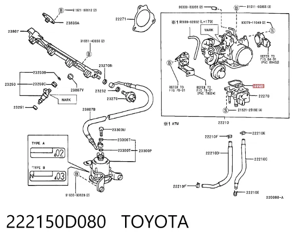 Uszczelka przepustnicy 222150D080 Toyota