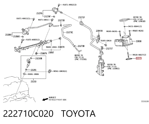 Uszczelka przepustnicy 222710C020 Toyota