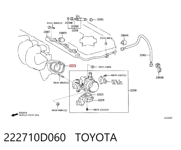 Uszczelka przepustnicy 222710D060 Toyota