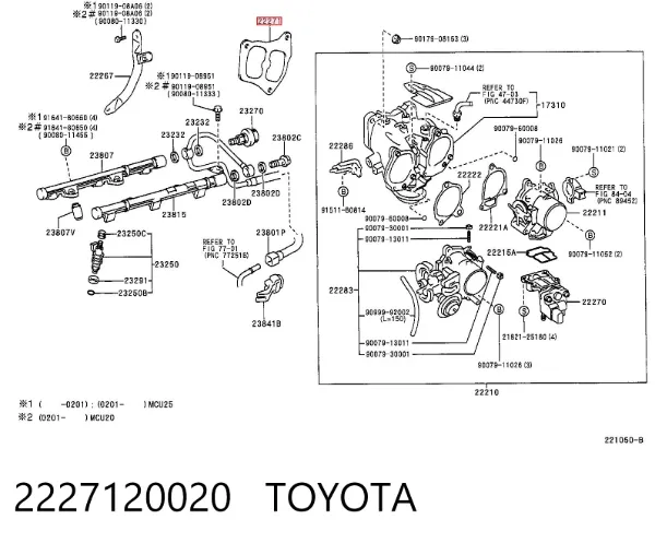 Uszczelka przepustnicy 2227120020 Toyota