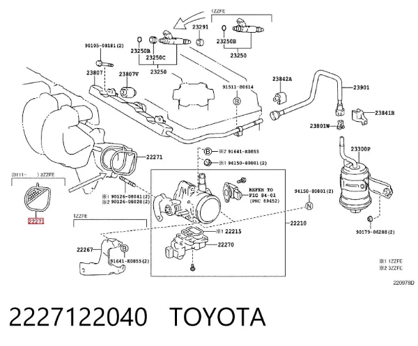 Uszczelka przepustnicy 2227122040 Toyota