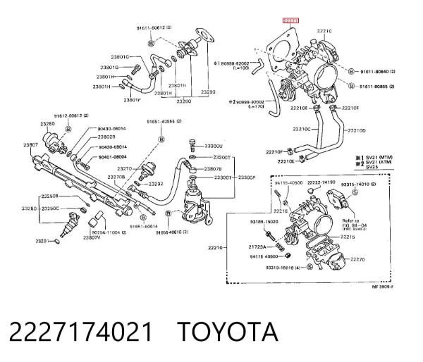 Uszczelka przepustnicy 2227174021 Toyota