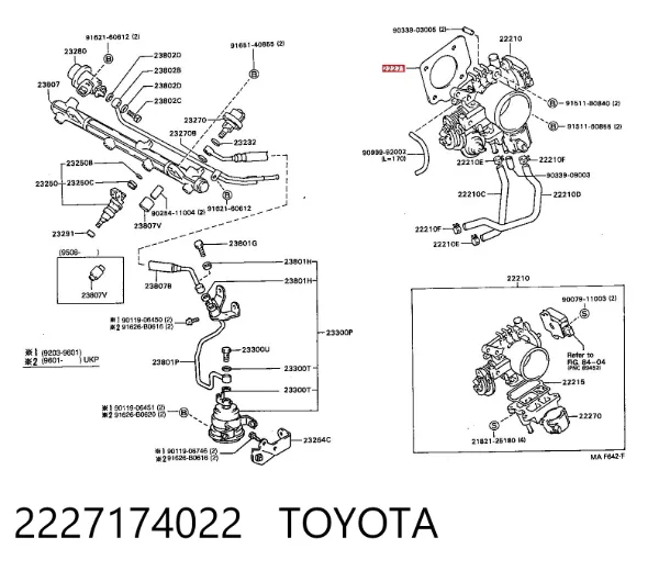 Uszczelka przepustnicy 2227174022 Toyota