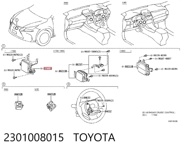 Czujnik Radarowy odległości 2301008015 Toyota