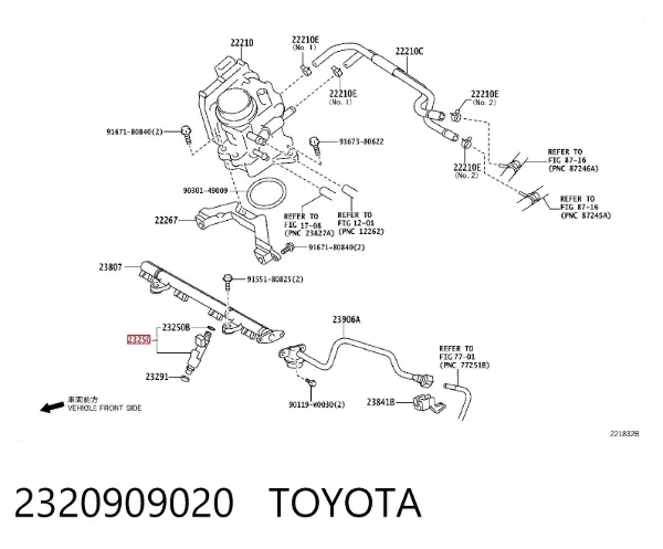 Wtryskiwacz paliwa 2320909020 Toyota