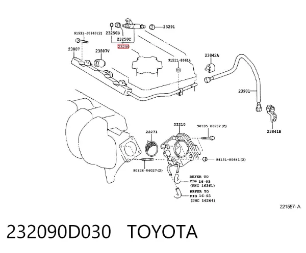 Wtryskiwacz paliwa 232090D030 Toyota