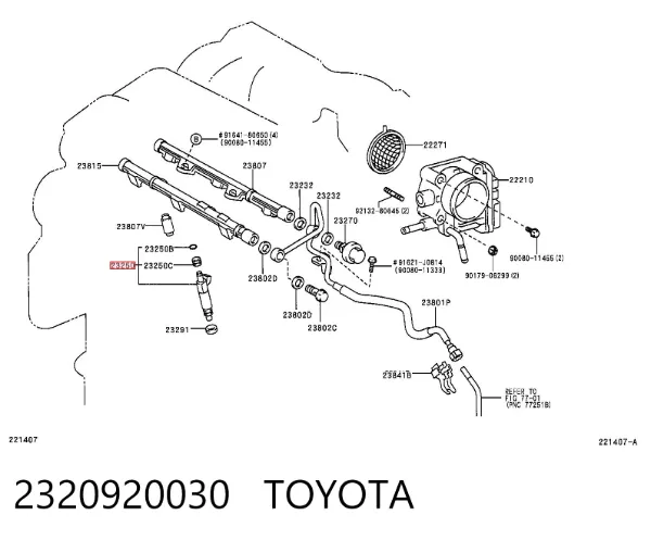 Wtryskiwacz paliwa 2320920030 Toyota