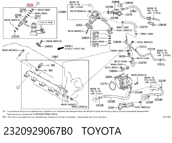 Wtryskiwacz paliwa 2320929067B0 Toyota