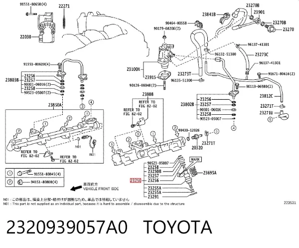 Wtryskiwacz paliwa 2320939057A0 Toyota
