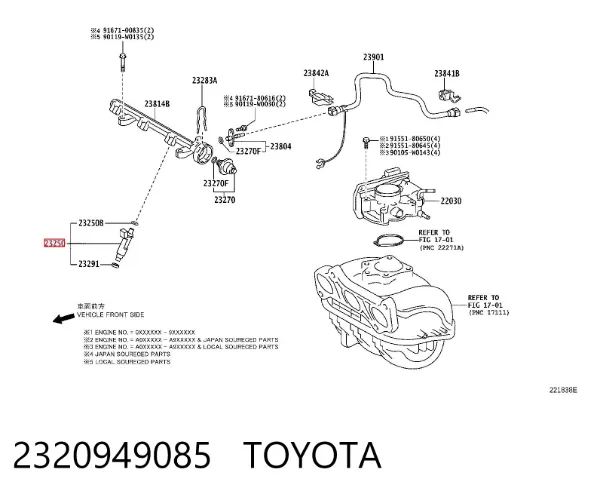 Wtryskiwacz paliwa Daihatsu Sirion M3
