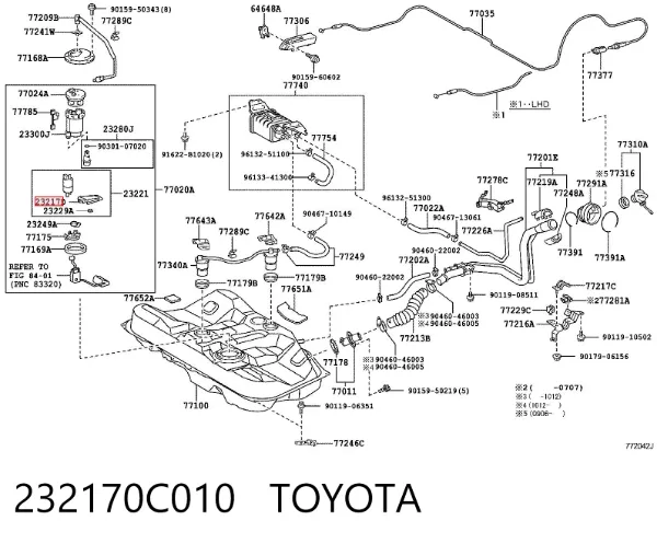Filtr paliwa 232170C010 Toyota