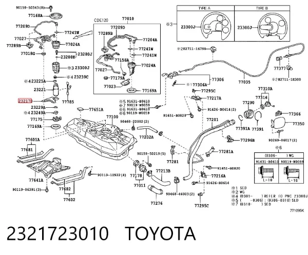 Filtr-sitko pompy paliwowej 2321723010 Toyota