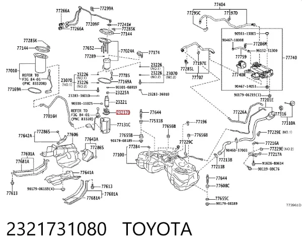 Filtr-sitko pompy paliwowej 2321731080 Toyota