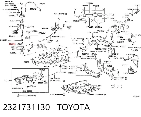 Filtr paliwa 2321731130 Toyota