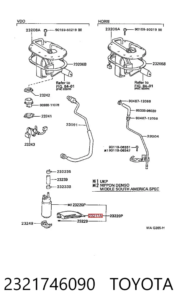 Filtr-sitko pompy paliwowej 2321746090 Toyota