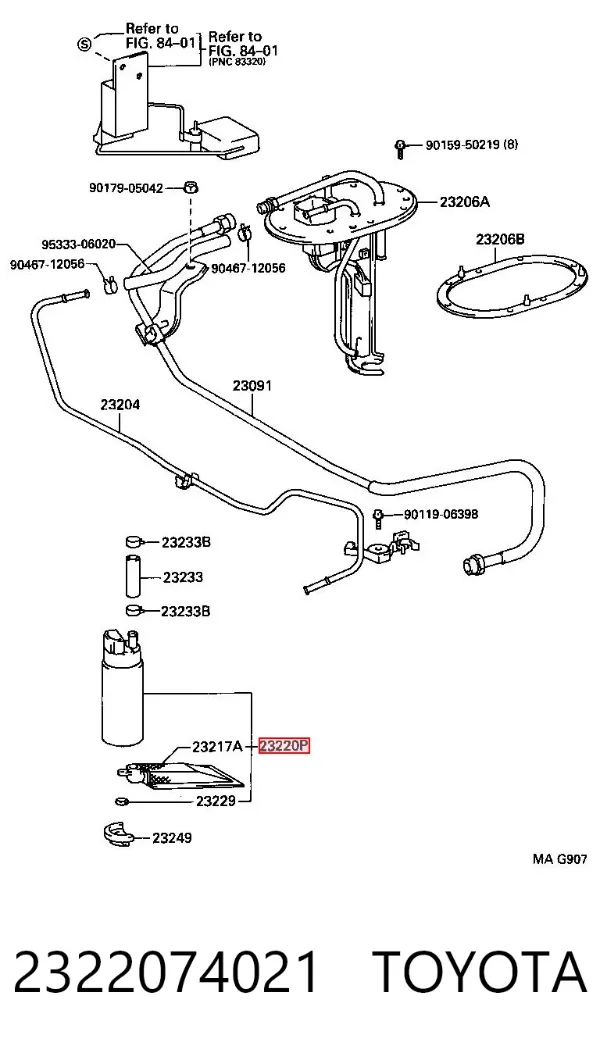 Pompa wtryskowa wysokiego ciśnienia 2322074021 Toyota