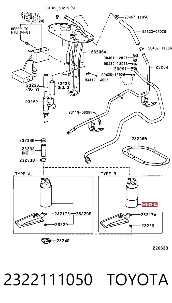 Element-turbina pompy paliwa 2322111050 Toyota