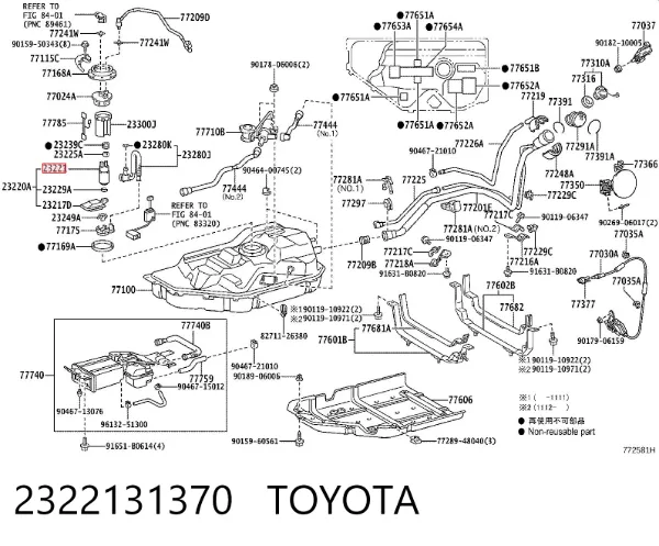 Pompa paliwa elektryczna zanurzeniowa 2322131370 Toyota