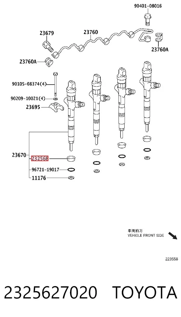 Pierścień uszczelniający wtryskiwacza 2325627020 Toyota