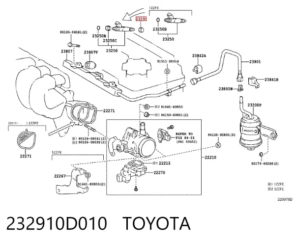 Pierścień uszczelniający wtryskiwacza 232910D010 Toyota