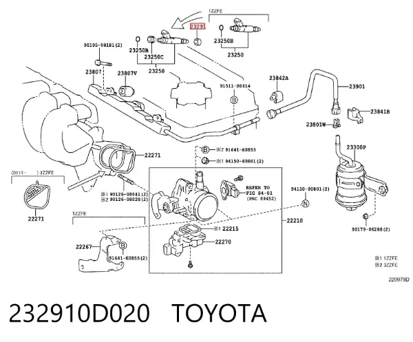Pierścień uszczelniający wtryskiwacza 232910D020 Toyota
