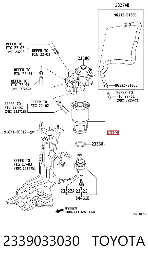 Filtr paliwa 2339033030 Toyota