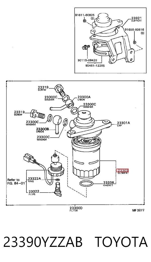 Filtr paliwa 23390YZZAB Toyota