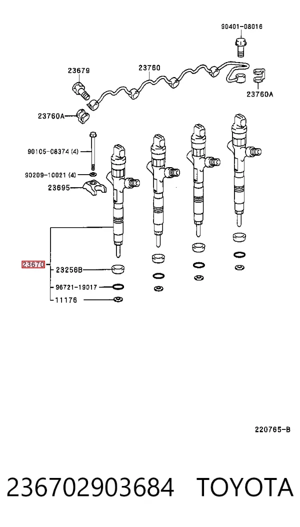 Wtryskiwacz paliwa 236702903684 Toyota