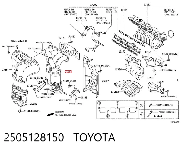 Konwerter-katalizator 2505128150 Toyota