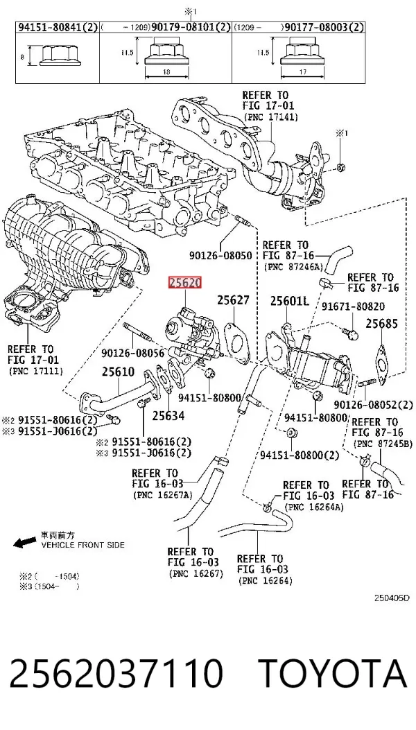 Zawór recyrkulacji spalin EGR 2562037110 Toyota