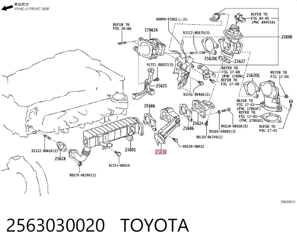 Zawór recyrkulacji spalin EGR 2563030020 Toyota