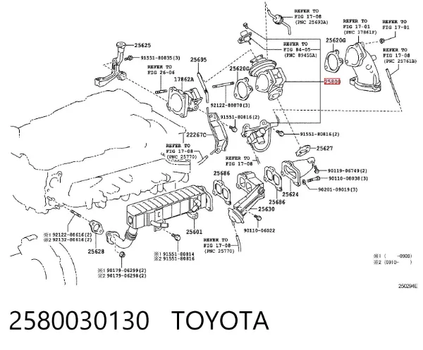 Zawór recyrkulacji spalin EGR 2580030130 Toyota
