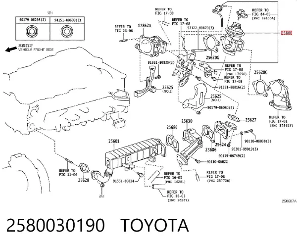 Zawór recyrkulacji spalin EGR 2580030190 Toyota
