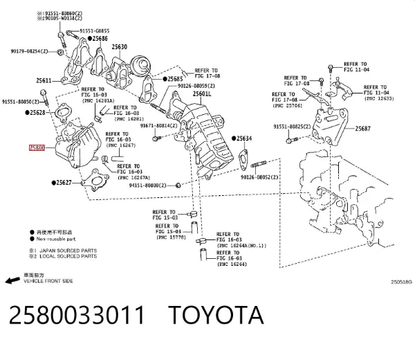 Zawór recyrkulacji spalin EGR 2580033011 Toyota