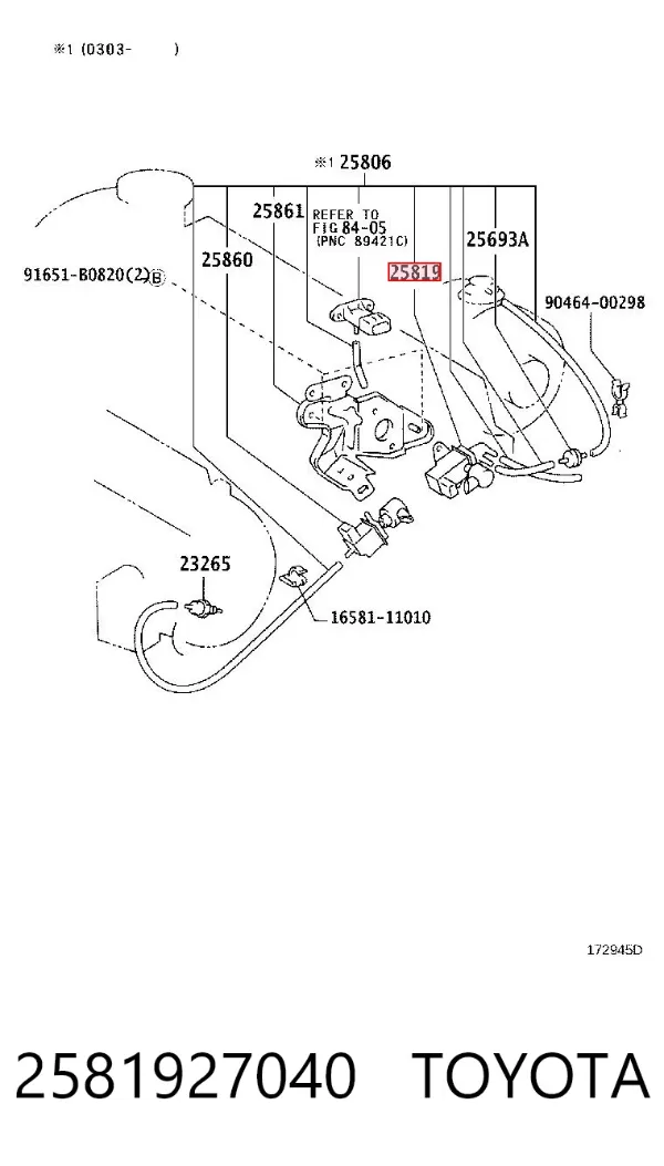 Przetwornik ciśnienia (solenoid) doładowania 2581927040 Toyota