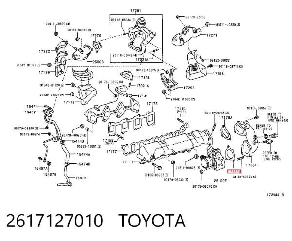 Uszczelka kolektora ssącego 2617127010 Toyota