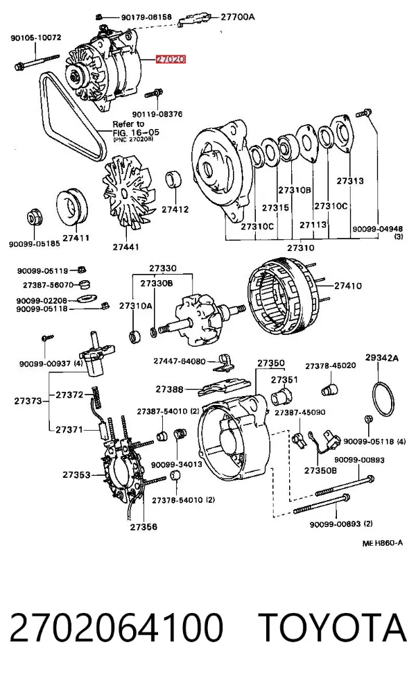 Alternator 2702064100 Toyota
