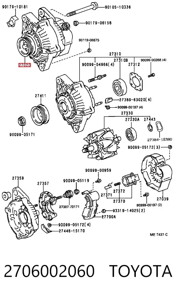 Alternator 2706002060 Toyota