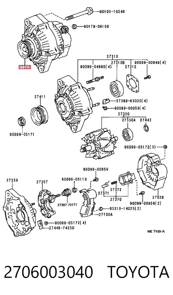 Alternator 2706003040 Toyota