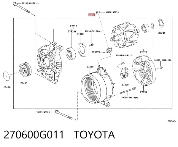 Alternator 270600G011 Toyota